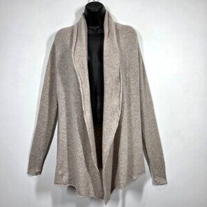 Club Monaco Cardigan XS / S Cashmere Beige Pink Shawl Collar Open Front Luxury